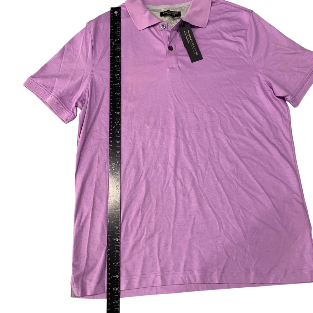 Banana Republic Luxury Touch Polo Shirt Large Purple Lilac 100% Cotton NWT